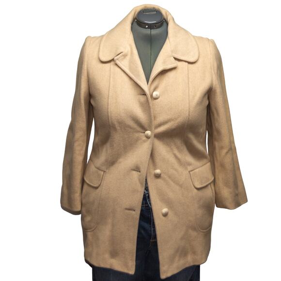 Women's L/XL HERMAN KAY Vintage Pure Wool Winter Coat Made in the USA - Picture 1 of 4